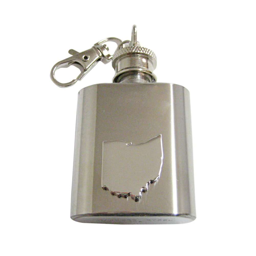 Ohio State Map Shape 1oz Keychain Flask - image 1